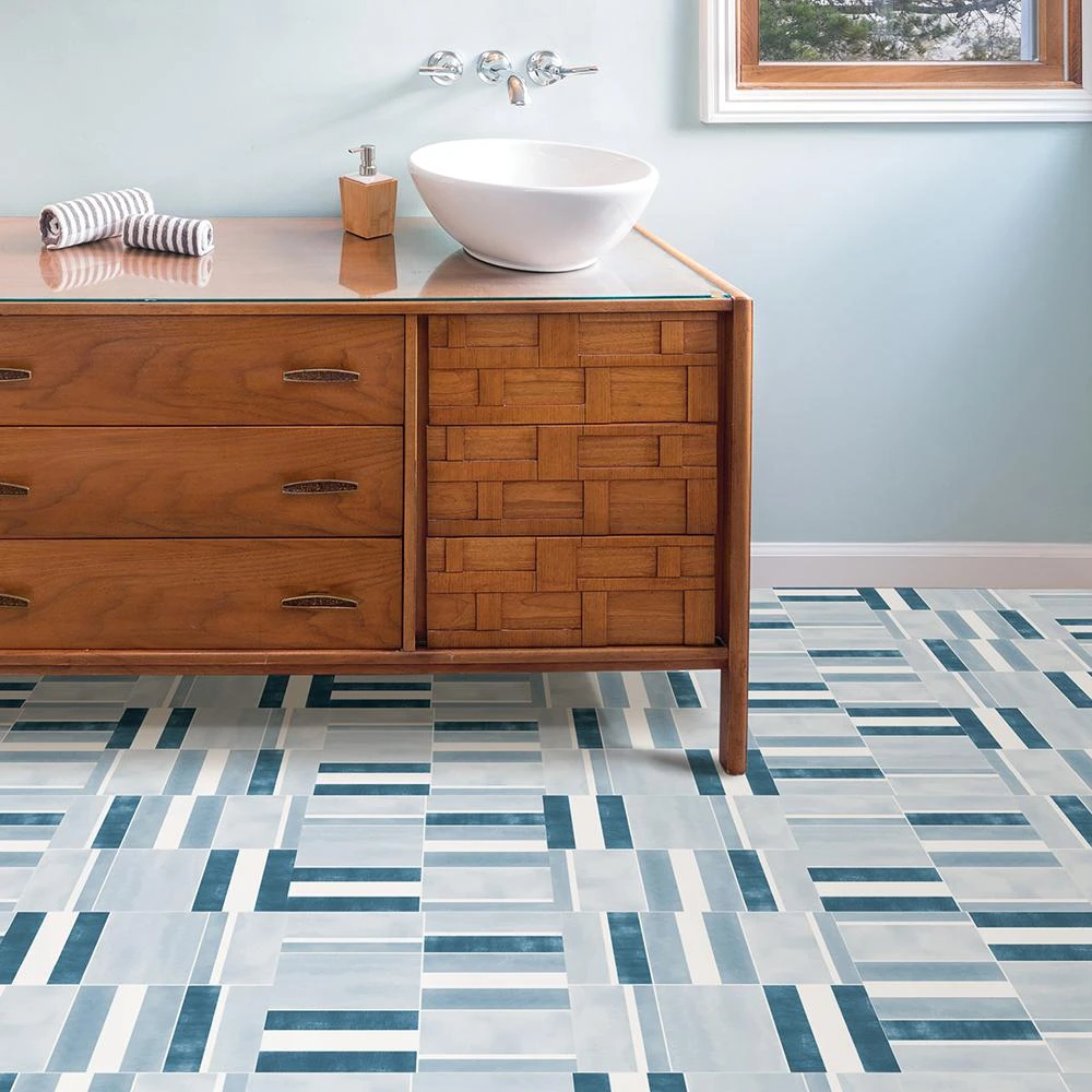 FloorPops Azure 12 In. W X 12 In. L Peel And Stick Floor Vinyl Tiles (20 Tiles, 20 Sq. Ft. Case) 2 FloorPops Azure 12 In. W X 12 In. L Peel And Stick Floor Vinyl Tiles (20 Tiles, 20 Sq. Ft. Case) - Image 2