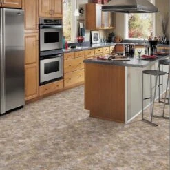 Congoleum AirStep Plus Satin Cloud 12-ft W Cut-to-Length Blush Stone Look Low-Gloss Finish Sheet Vinyl