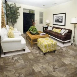 Congoleum AirStep Advantage Savor 12-ft W Cut-to-Length Sushi Decorative Low-Gloss Finish Sheet Vinyl