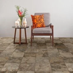 Congoleum ArmorCore LC Canyon View 12-ft W Cut-to-Length Adobe Shadow Stone Look Low-Gloss Finish Sheet Vinyl