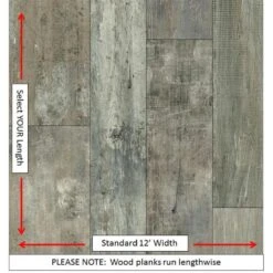 Armstrong Flooring Osset Rock 12-ft W Cut-to-Length Shore Taupe Wood Look Low-Gloss Finish Sheet Vinyl