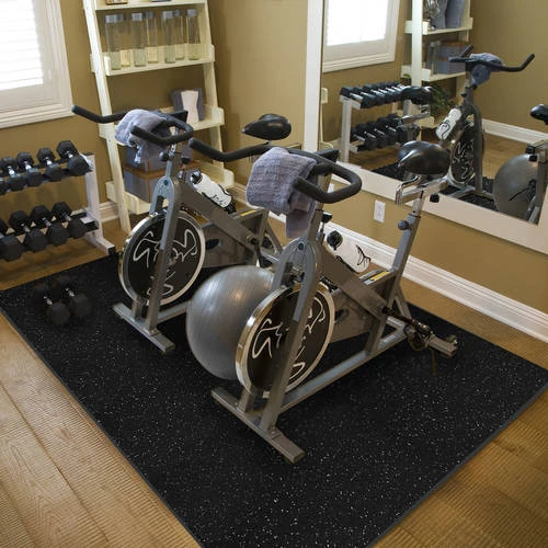 Sivan Health And Fitness High Density, Soft Rubber Interlocking Gym Tiles (Black Fleck, 6 Tiles) 6 Sivan Health And Fitness High Density, Soft Rubber Interlocking Gym Tiles (Black Fleck, 6 Tiles) - Image 6