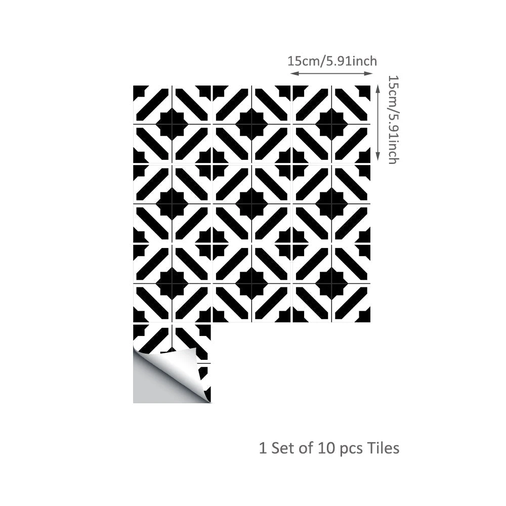 10Pcs Peel And Stick Backsplash Tile 3D Wall Tile Sticker Wallpaper Stickers For Kitchen Bathroom Backsplash Moroccan Style 15x15cm/20x20cm 2 10Pcs Peel And Stick Backsplash Tile 3D Wall Tile Sticker Wallpaper Stickers For Kitchen Bathroom Backsplash Moroccan Style 15x15cm/20x20cm - Image 2
