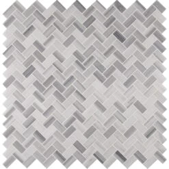 MSI Bergamo Herringbone 12 In. X 12 In. X 10 Mm Polished Marble Mesh-Mounted Mosaic Tile (10 Sq. Ft. / Case)