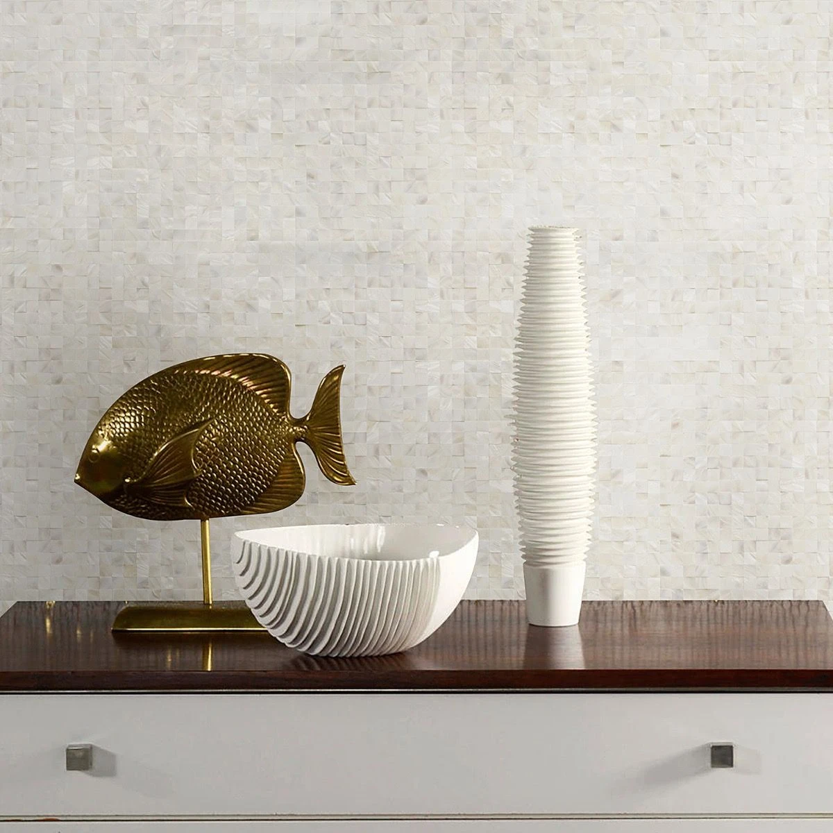 Bond Tile Easy Luxe Mother Of Pearl Square 11.81 In. X 11.81 In. Peel And Stick Tile (0.96 Sq. Ft. / Sheet) 2 Bond Tile Easy Luxe Mother Of Pearl Square 11.81 In. X 11.81 In. Peel And Stick Tile (0.96 Sq. Ft. / Sheet) - Image 2