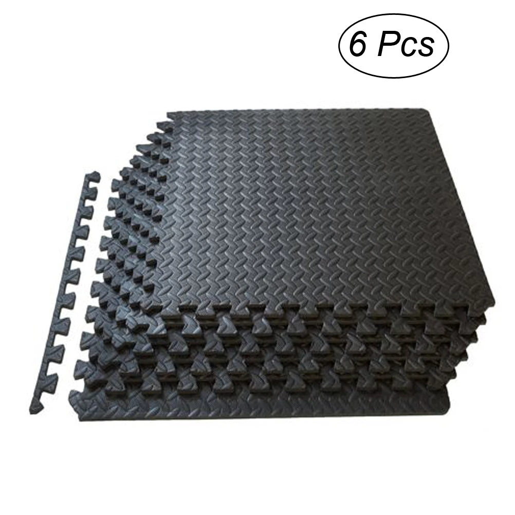 6pcs Foam Exercise Mat EVA Fitness Interlocking Tiles Floor Puzzle Protective Cushion For Workouts (Black) 1 6pcs Foam Exercise Mat EVA Fitness Interlocking Tiles Floor Puzzle Protective Cushion For Workouts (Black)