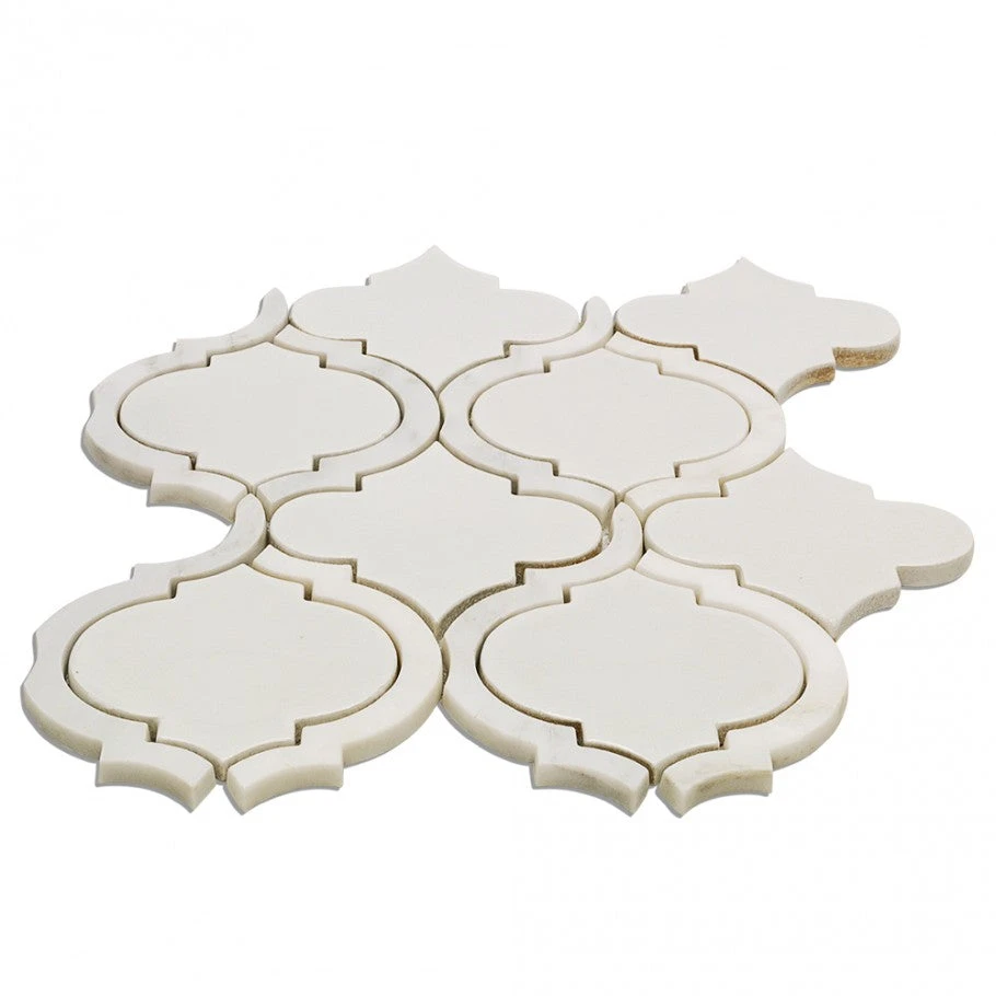Divine Arabesque Glacier White 10 In. X 12 In. Glazed Ceramic Mosaic Tile (0.80 Sq. Ft. / Sheet) 4 Divine Arabesque Glacier White 10 In. X 12 In. Glazed Ceramic Mosaic Tile (0.80 Sq. Ft. / Sheet) - Image 4