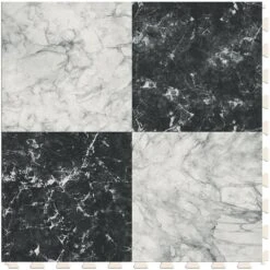 Perfection Floor Tile SodaPop Shoppe Black Marble (4) 20-in X 20-in Water Resistant Interlocking Luxury Flooring (16.7-sq Ft)