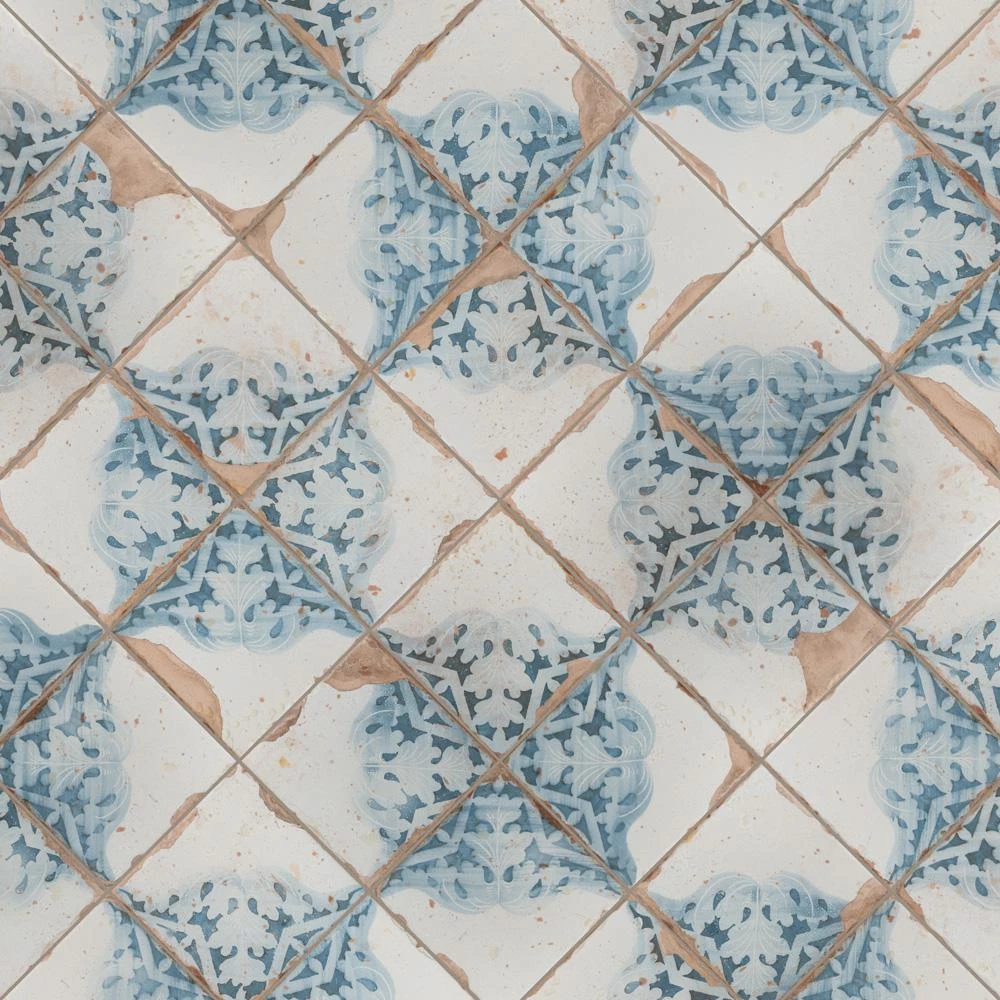 Merola Tile Artisan Azul Decor 13 In. X 13 In. Ceramic Floor And Wall Tile (12.2 Sq. Ft. / Case) 7 Merola Tile Artisan Azul Decor 13 In. X 13 In. Ceramic Floor And Wall Tile (12.2 Sq. Ft. / Case) - Image 7