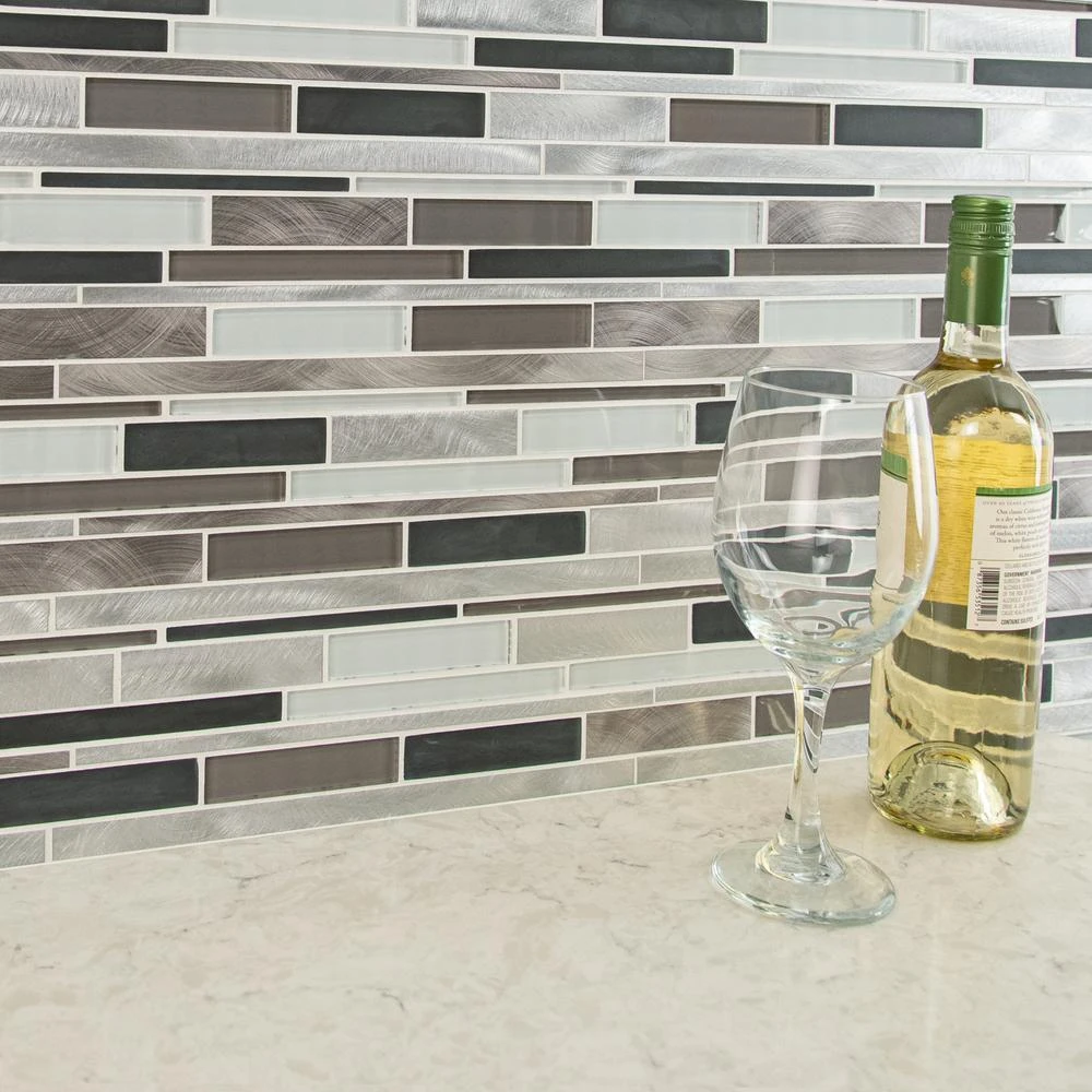 MSI 12 In. X 12 In. X 8mm Cityscape Interlocking Glass And Metal Mesh-Mounted Mosaic Wall Tile (10 Sq. Ft./case) 9 MSI 12 In. X 12 In. X 8mm Cityscape Interlocking Glass And Metal Mesh-Mounted Mosaic Wall Tile (10 Sq. Ft./case) - Image 9