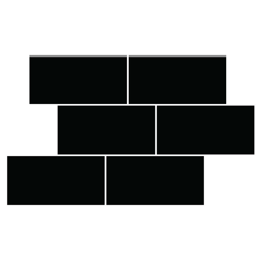 Daltile Rittenhouse Square 3 In. X 6 In. Black Ceramic Bullnose Wall Tile (0.125 Sq. Ft. / Piece) 2 Daltile Rittenhouse Square 3 In. X 6 In. Black Ceramic Bullnose Wall Tile (0.125 Sq. Ft. / Piece) - Image 2
