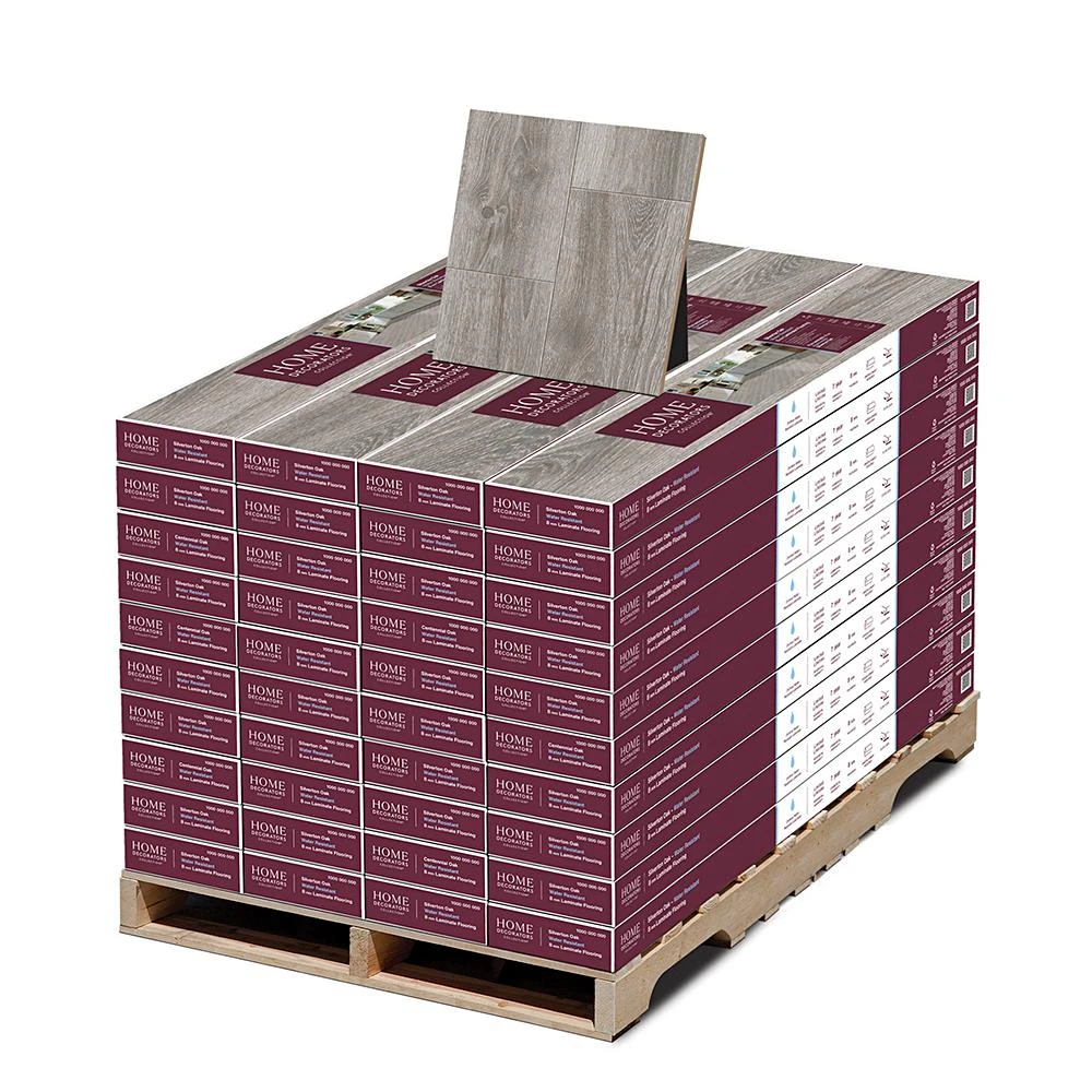 Home Decorators Collection Water Resistant EIR Silverton Oak 8 Mm Thick X 7-1/2 In Wide X 50-2/3 In Length Laminate Flooring (947.6 Sq. Ft./pallet) 1 Home Decorators Collection Water Resistant EIR Silverton Oak 8 Mm Thick X 7-1/2 In Wide X 50-2/3 In Length Laminate Flooring (947.6 Sq. Ft./pallet)