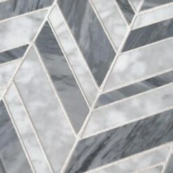Best Flooring Store 25 Jeff Lewis Carlton Gray 11.25 In. X 12 In. X 9 Mm Chevron Marble Wall And Floor Mosaic Tile