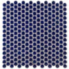 Denarius Penny Round Royal Blue Ceramic Polished Mosaic Tile