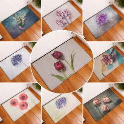 15.7''X23.6''/19.6"X31.5" Non-slip Vintage Flower Welcome Home Kitchen Bath Entrance Floor Rug Doormat Carpet Door Mat Outdoor/Indoor Doormats-Easy Clean-Washable