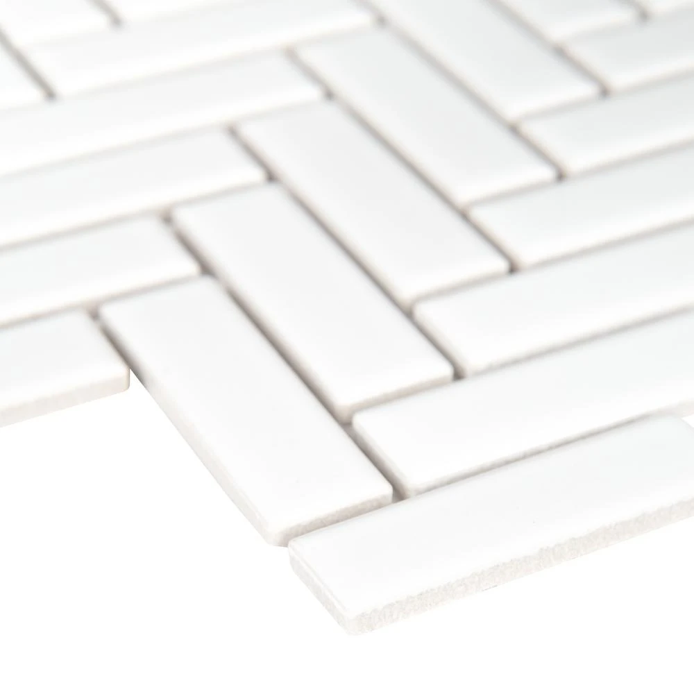 MSI Retro Bianco Herringbone 12.2 In. X 10.83 In. X 6mm Glossy Porcelain Mesh-Mounted Mosaic Tile (13.8 Sq. Ft. / Case) 4 MSI Retro Bianco Herringbone 12.2 In. X 10.83 In. X 6mm Glossy Porcelain Mesh-Mounted Mosaic Tile (13.8 Sq. Ft. / Case) - Image 4