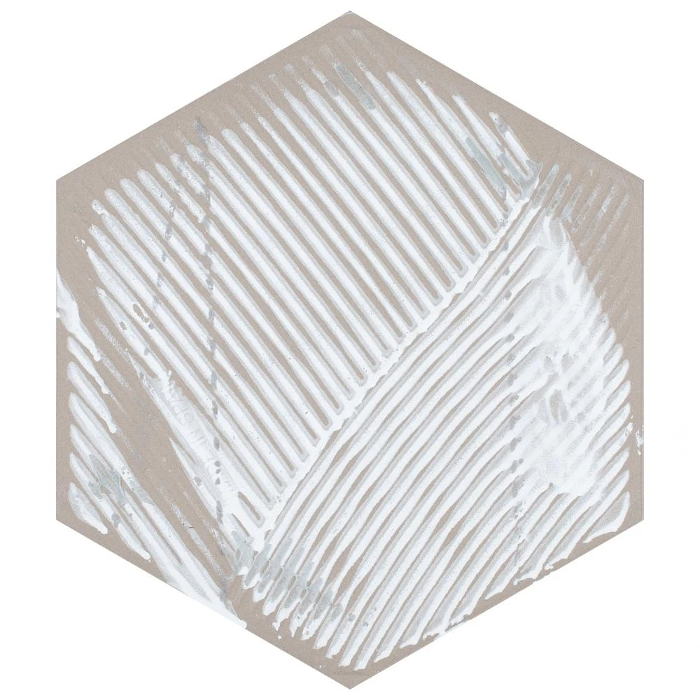 Merola Tile Textile Hex White 8-5/8 In. X 9-7/8 In. Porcelain Floor And Wall Tile (11.56 Sq. Ft. / Case) 10 Merola Tile Textile Hex White 8-5/8 In. X 9-7/8 In. Porcelain Floor And Wall Tile (11.56 Sq. Ft. / Case) - Image 10