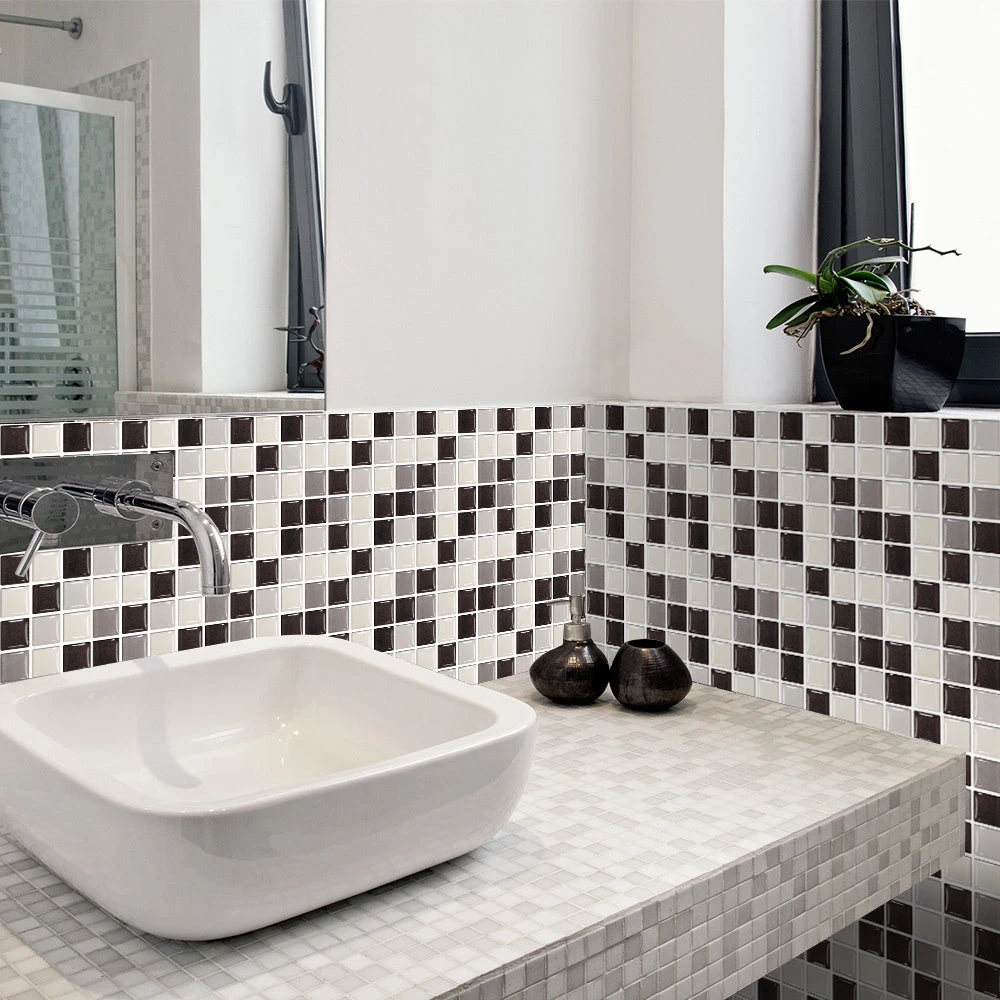 10/20 Pieces Backsplash Tile For Kitchen Mosaic Square Peel And Stick Tile, 3.94x3.94" 6 10/20 Pieces Backsplash Tile For Kitchen Mosaic Square Peel And Stick Tile, 3.94x3.94" - Image 6