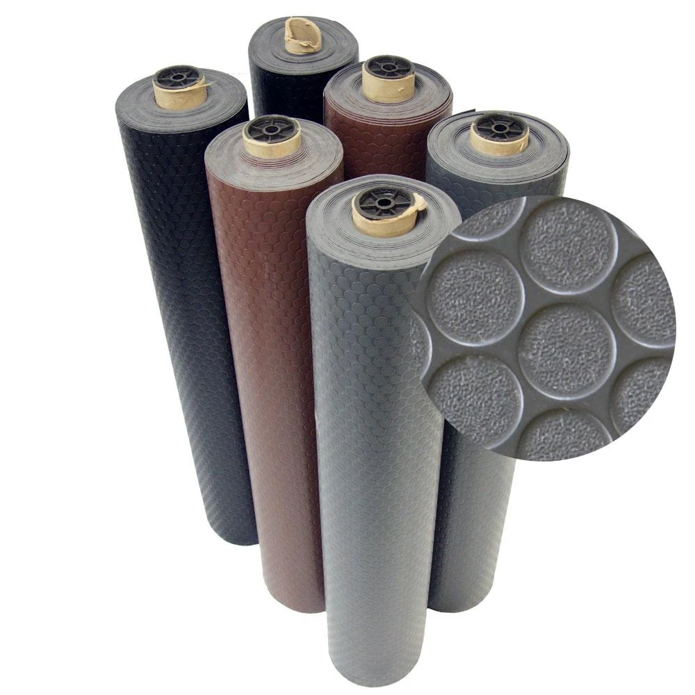 Rubber-Cal Coin Grip 4 Ft. X 20 Ft. Dark Grey Commercial Grade PVC Flooring 1 Rubber-Cal Coin Grip 4 Ft. X 20 Ft. Dark Grey Commercial Grade PVC Flooring