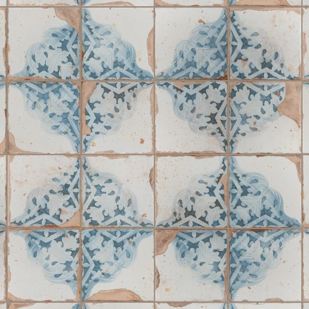 Merola Tile Artisan Azul Decor 13 In. X 13 In. Ceramic Floor And Wall Tile (12.2 Sq. Ft. / Case) 6 Merola Tile Artisan Azul Decor 13 In. X 13 In. Ceramic Floor And Wall Tile (12.2 Sq. Ft. / Case) - Image 6