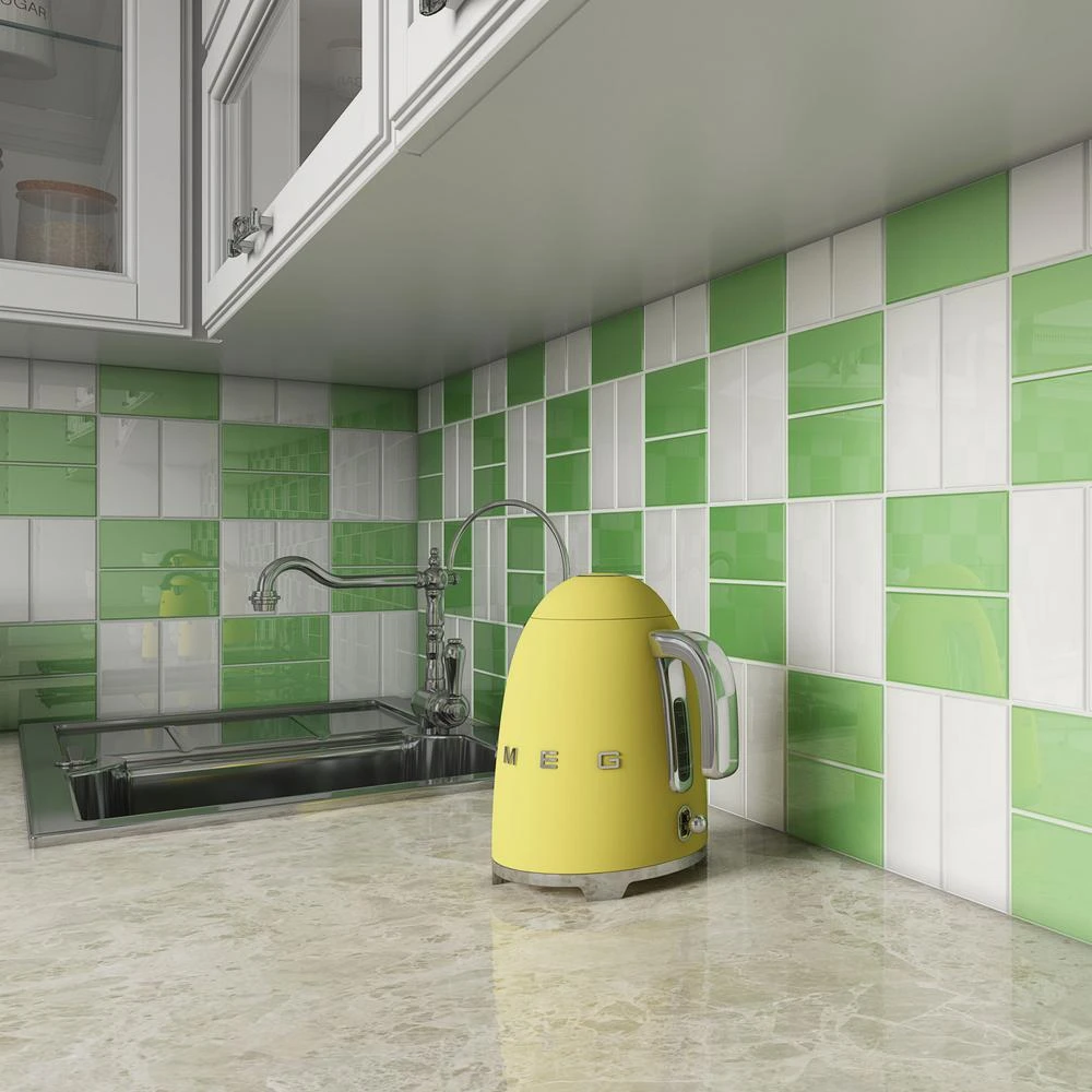 Giorbello Powder Room Green 3 In. X 6 In. X 8 Mm Glass Subway Tile (5.5 Sq. Ft./case) 6 Giorbello Powder Room Green 3 In. X 6 In. X 8 Mm Glass Subway Tile (5.5 Sq. Ft./case) - Image 6