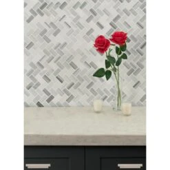 MSI Bergamo Herringbone 12 In. X 12 In. X 10 Mm Polished Marble Mesh-Mounted Mosaic Tile (10 Sq. Ft. / Case) -Best Flooring Store 874f47f417596c273048931a53966841 1800x1800