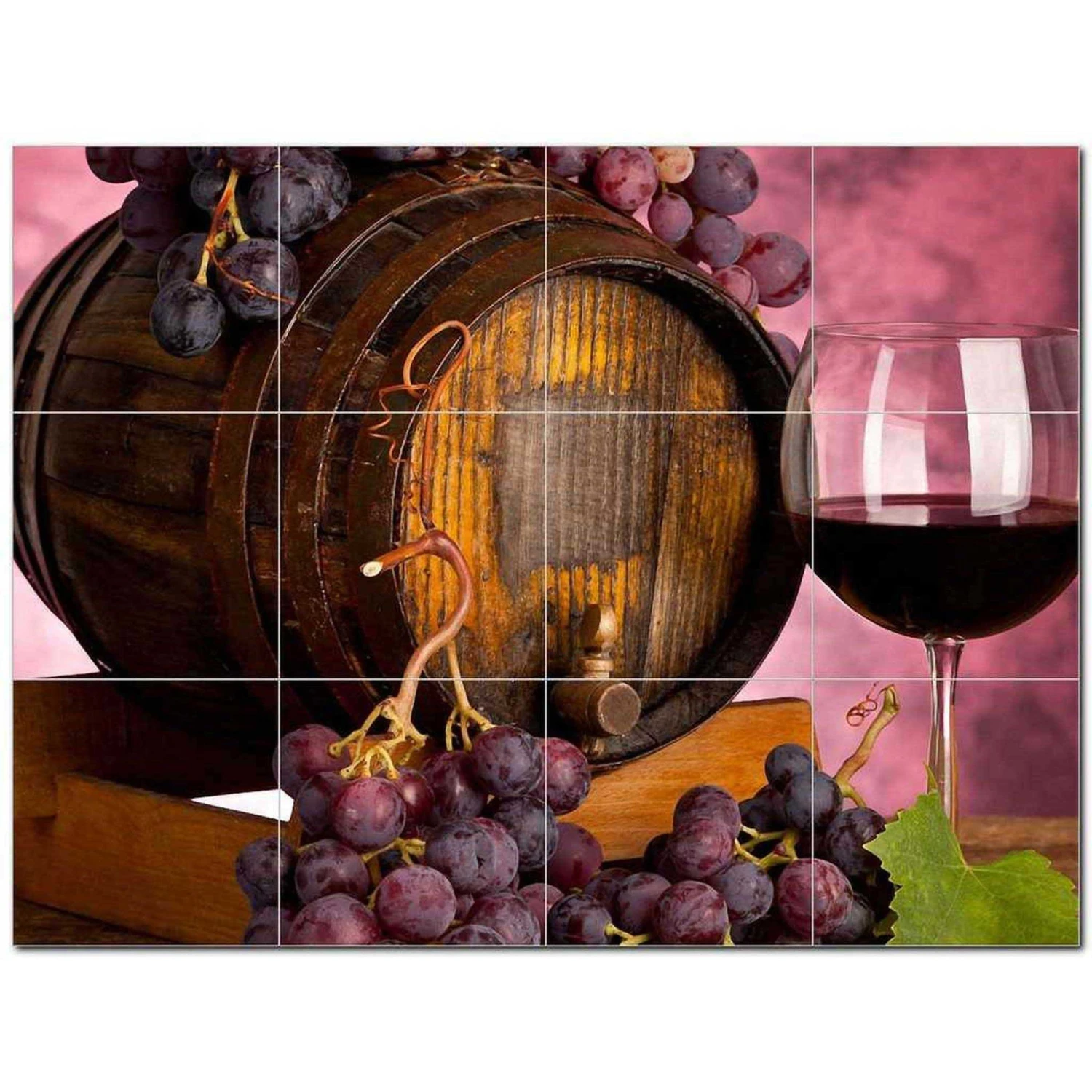 Wine Grapes Ceramic Tile Mural Kitchen Backsplash Bathroom Shower 406363-S43 1 Wine Grapes Ceramic Tile Mural Kitchen Backsplash Bathroom Shower 406363-S43