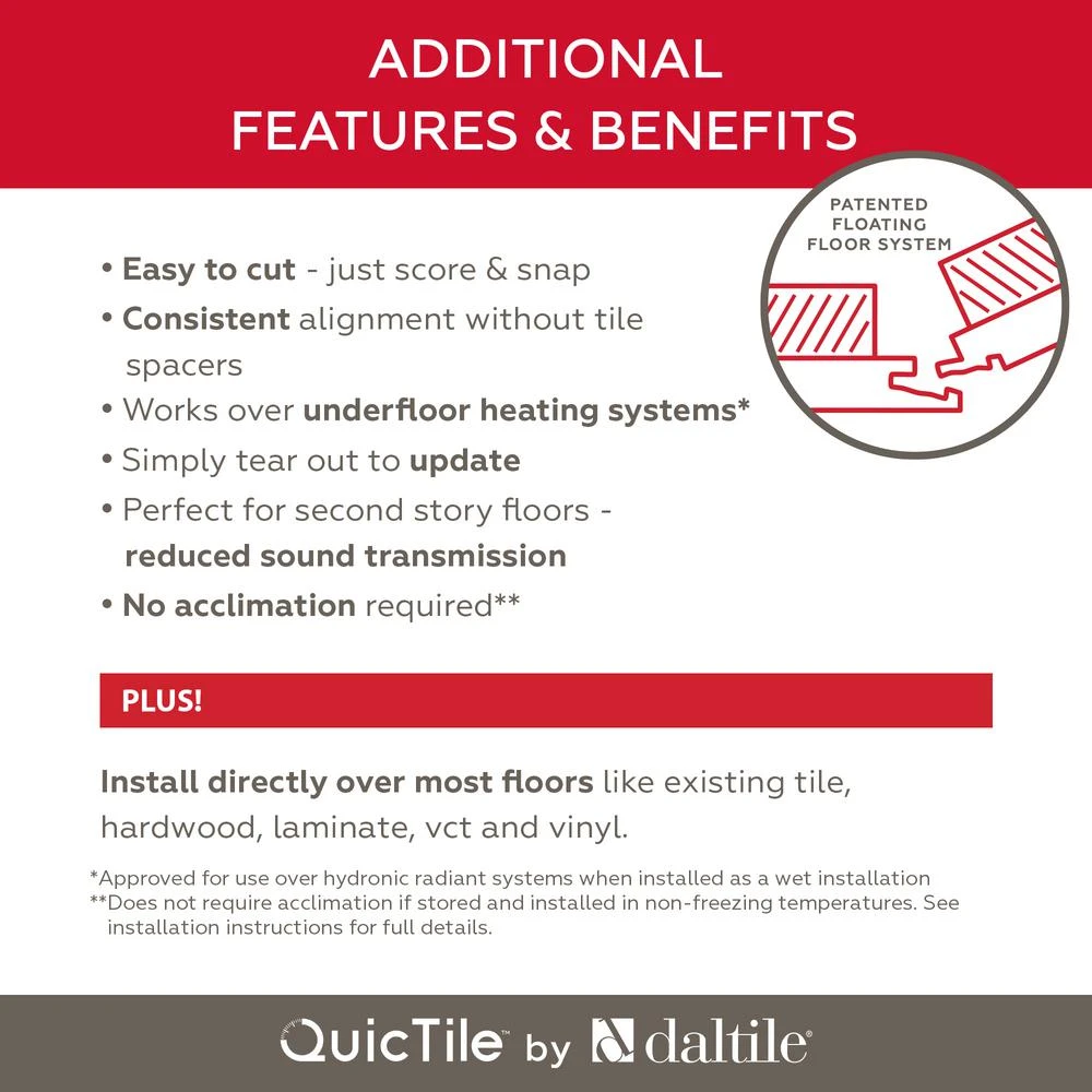 Daltile QuicTile 12 In. X 24 In. Horizon Marble Lappato Color Body Porcelain Locking Floor Tile (9.6 Sq. Ft. / Case) 14 Daltile QuicTile 12 In. X 24 In. Horizon Marble Lappato Color Body Porcelain Locking Floor Tile (9.6 Sq. Ft. / Case) - Image 14