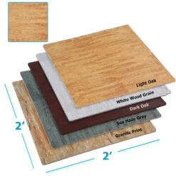 Clevr Interlocking EVA Foam Mat Cushion Flooring Tiles, Light Oak Pattern - Set Of 25 (2' X 2') Covers 100 Sq.ft. For Gym Workout Exercise