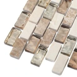 Jeffrey Court Molten Beige/Cream 12 In. X 12 In. X 8 Mm Interlocking Glass/Marble Mosaic Tile 11 Jeffrey Court Molten Beige/Cream 12 In. X 12 In. X 8 Mm Interlocking Glass/Marble Mosaic Tile -Best Flooring Store a580f526e77636b6000bc3ee199fb261 1800x1800
