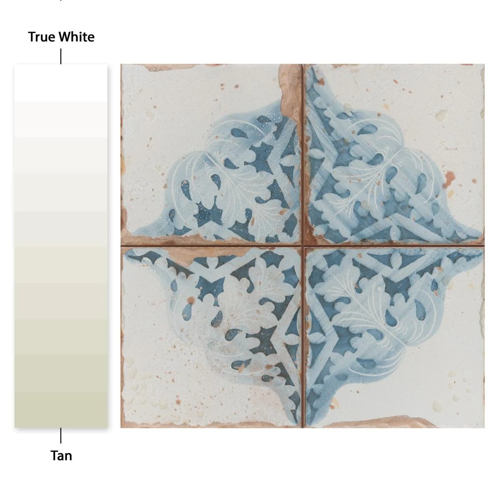 Merola Tile Artisan Azul Decor 13 In. X 13 In. Ceramic Floor And Wall Tile (12.2 Sq. Ft. / Case) 11 Merola Tile Artisan Azul Decor 13 In. X 13 In. Ceramic Floor And Wall Tile (12.2 Sq. Ft. / Case) - Image 11