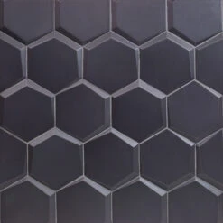 Magen Leveled-Hex Dark Gray Matte Ceramic Hexagon Tile