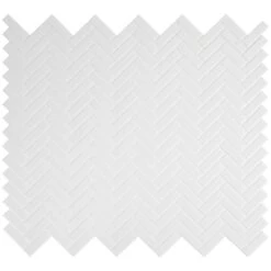 MSI Retro Bianco Herringbone 12.2 In. X 10.83 In. X 6mm Glossy Porcelain Mesh-Mounted Mosaic Tile (13.8 Sq. Ft. / Case)