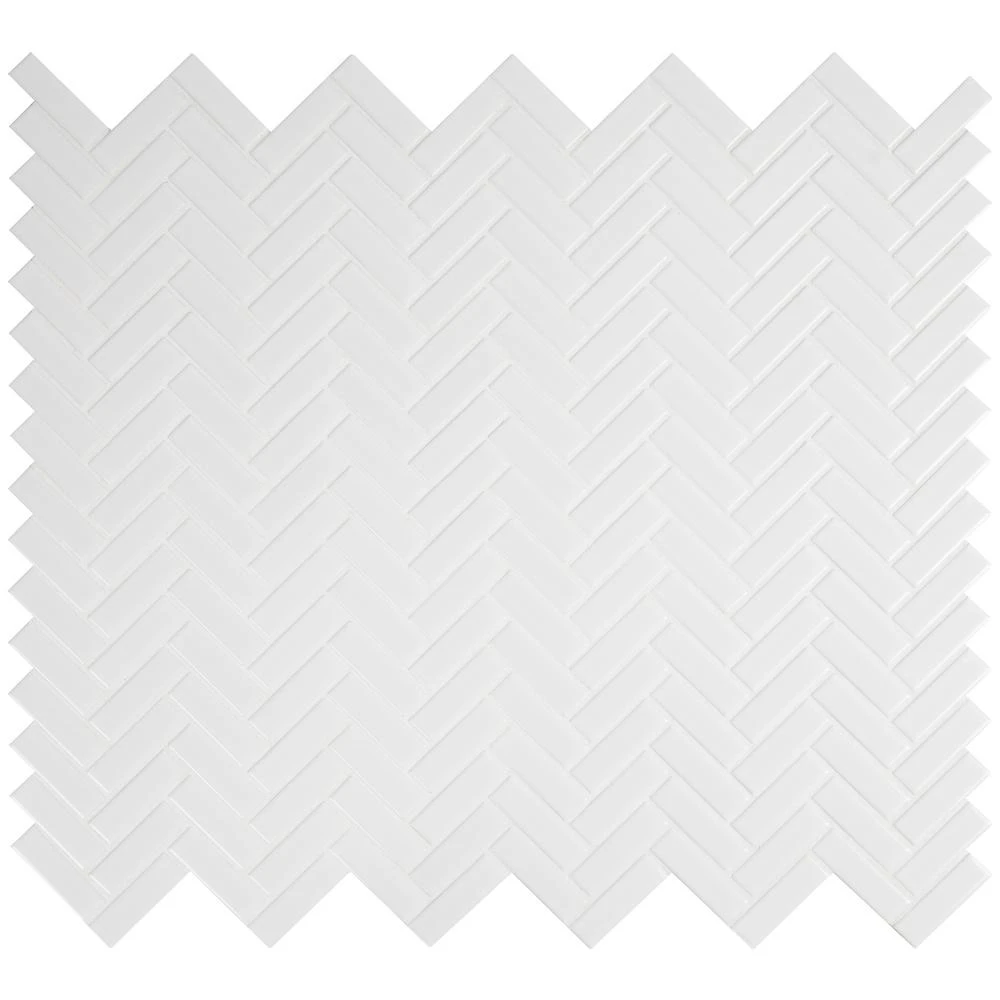 MSI Retro Bianco Herringbone 12.2 In. X 10.83 In. X 6mm Glossy Porcelain Mesh-Mounted Mosaic Tile (13.8 Sq. Ft. / Case) 1 MSI Retro Bianco Herringbone 12.2 In. X 10.83 In. X 6mm Glossy Porcelain Mesh-Mounted Mosaic Tile (13.8 Sq. Ft. / Case)