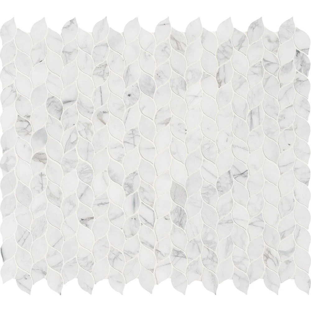 MSI Calacatta Blanco 12 In. X 13 In. X 10mm Polished Marble Mesh-Mounted Mosaic Tile (10.80 Sq. Ft./case) 1 MSI Calacatta Blanco 12 In. X 13 In. X 10mm Polished Marble Mesh-Mounted Mosaic Tile (10.80 Sq. Ft./case)