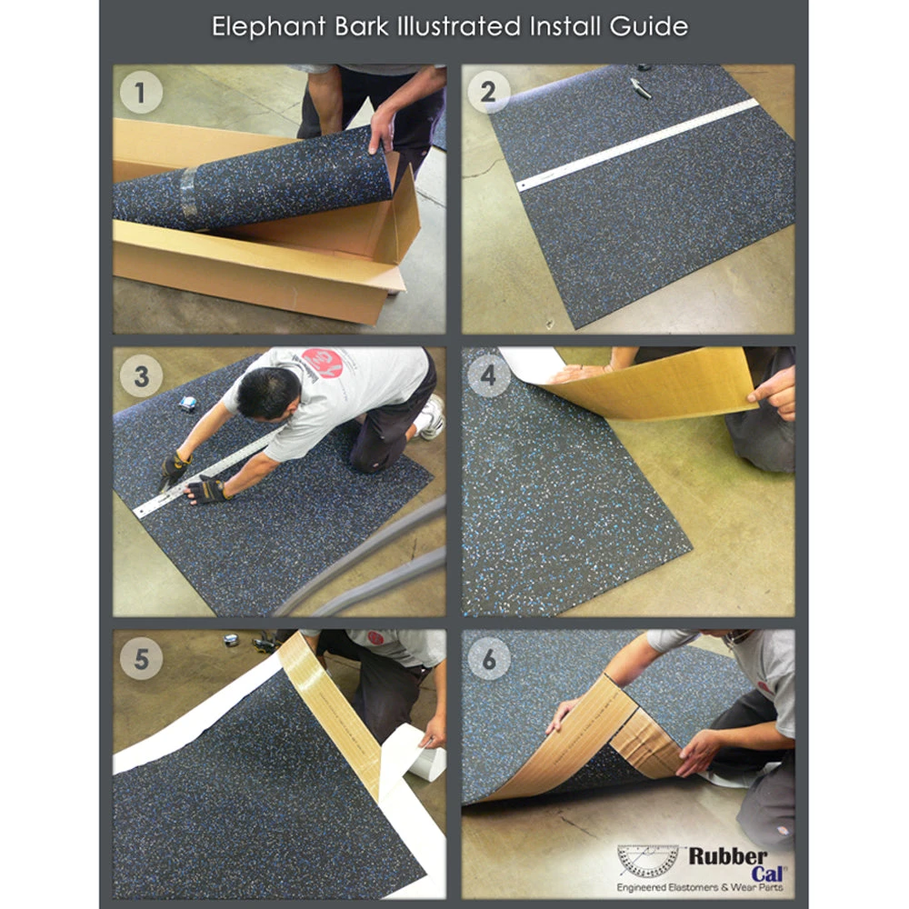 Rubber-Cal "Elephant Bark" Rubber Flooring - 3/16 In. X 4 Ft. X 6 Ft. - Black 4 Rubber-Cal "Elephant Bark" Rubber Flooring - 3/16 In. X 4 Ft. X 6 Ft. - Black - Image 4