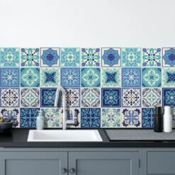 Walplus Peel And Stick Wall Tile Sticker Kitchen Bathroom Backsplash Splashback Tile Paint Stick On Tile Daliah Blue And Turquoise Mediterranean -Best Flooring Store c982bb35 c8f0 42f6 ba89 d4a29f8e642c.ca461c0b87717689403f8ed94082dba4 1800x1800