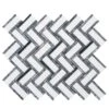 Jeffrey Court Bayou White Herringbone 10.25 In. X 11.875 In. X 6 Mm Honed Natural Stone Mosaic Wall And Floor Tile