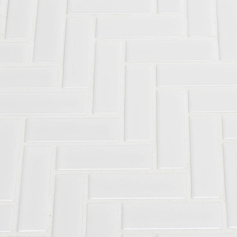 MSI Retro Bianco Herringbone 12.2 In. X 10.83 In. X 6mm Glossy Porcelain Mesh-Mounted Mosaic Tile (13.8 Sq. Ft. / Case) 6 MSI Retro Bianco Herringbone 12.2 In. X 10.83 In. X 6mm Glossy Porcelain Mesh-Mounted Mosaic Tile (13.8 Sq. Ft. / Case) - Image 6