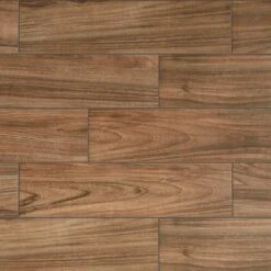 Daltile Baker Wood 6 In. X 24 In. Walnut Glazed Porcelain Floor And Wall Tile (14.55 Sq. Ft./Case)