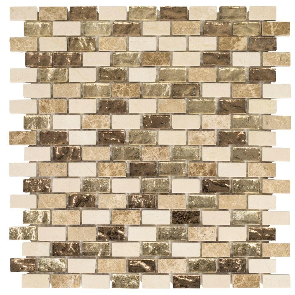 Jeffrey Court Molten Beige/Cream 12 In. X 12 In. X 8 Mm Interlocking Glass/Marble Mosaic Tile 1 Jeffrey Court Molten Beige/Cream 12 In. X 12 In. X 8 Mm Interlocking Glass/Marble Mosaic Tile