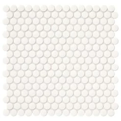 Daltile Restore 11 In. X 13 In. Glossy White Ceramic Penny Round Mosaic Wall Tile (1.06 Sq. Ft./Piece)