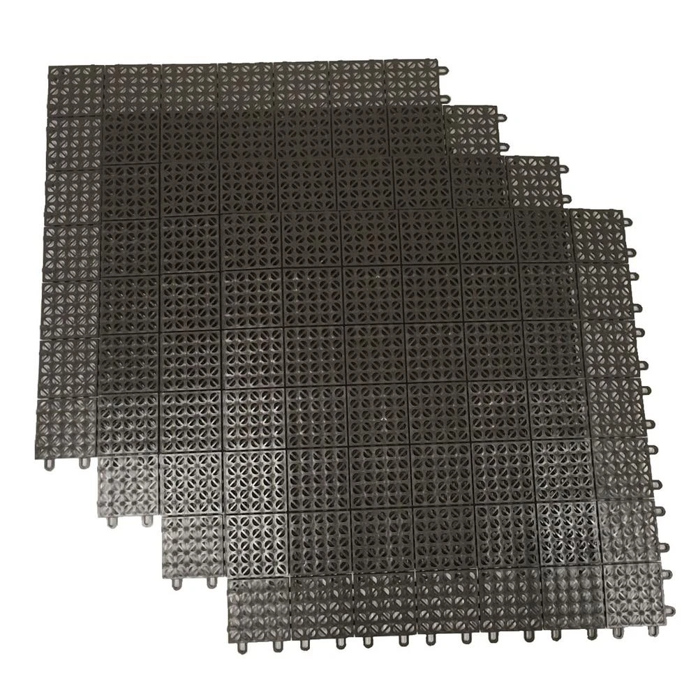 Brown Regenerated 22 In. X 22 In. Polypropylene Interlocking Floor Mat System (Set Of 4 Tiles) 1 Brown Regenerated 22 In. X 22 In. Polypropylene Interlocking Floor Mat System (Set Of 4 Tiles)