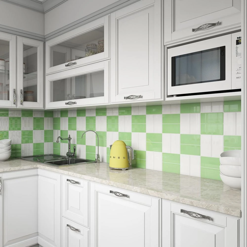 Giorbello Powder Room Green 3 In. X 6 In. X 8 Mm Glass Subway Tile (5.5 Sq. Ft./case) 2 Giorbello Powder Room Green 3 In. X 6 In. X 8 Mm Glass Subway Tile (5.5 Sq. Ft./case) - Image 2